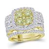 3.04 CTW Yellow Diamond Bridal Engagement Ring 14KT Yellow Gold - REF-359K9W