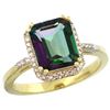 Natural 2.63 ctw Mystic-topaz & Diamond Engagement Ring 10K Yellow Gold - REF-32V7F