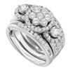 2 CTW Diamond 3-Piece Bridal Engagement Ring 14KT White Gold - REF-269X9Y