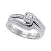 0.38 CTW Diamond Princess Bridal Engagement Ring 10KT White Gold - REF-52K4W