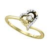 0.10 CTW Diamond Heart Promise Bridal Engagement Ring 10KT Yellow Gold - REF-14M9H