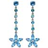 Genuine 4.8 ctw Blue Topaz Earrings Jewelry 14KT White Gold - REF-56P8H