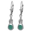Genuine 1.30 ctw Emerald Earrings Jewelry 14KT White Gold - REF-54F5Z