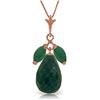 Genuine 9.3 ctw Green Sapphire Corundum & Emerald Necklace Jewelry 14KT Rose Gold - REF-30N2R