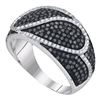 Image 1 : 1.1 CTW Black Color Diamond Ring 10KT White Gold - REF-67W4K