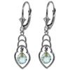 Genuine 1.25 ctw Blue Topaz Earrings Jewelry 14KT White Gold - REF-25A6K