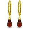 Genuine 3 ctw Garnet Earrings Jewelry 14KT Yellow Gold - REF-24A3K