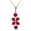 Image 1 : Genuine 3.15 ctw Ruby Necklace Jewelry 14KT Yellow Gold - REF-38V6W