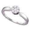 0.25 CTW Flower Cluster Diamond Bridal Wedding Engagement Ring 10KT White Gold - REF-22W4K