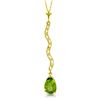 Genuine 1.79 ctw Peridot & Diamond Necklace Jewelry 14KT White Gold - REF-34Y6F
