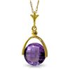 Genuine 3.25 ctw Amethyst Necklace Jewelry 14KT Yellow Gold - REF-22M3T