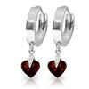 Genuine 1.50 ctw Garnet Earrings Jewelry 14KT White Gold - REF-25A8K
