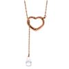 Genuine 2.25 ctw White Topaz Necklace Jewelry 14KT Rose Gold - REF-32A9K