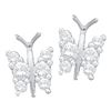 0.30 CTW Diamond Butterfly Bug Screwback Stud Earrings 14KT White Gold - REF-30W2K