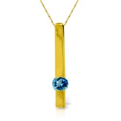 Genuine 0.25 ctw Blue Topaz Necklace Jewelry 14KT Yellow Gold - REF-25P4H