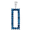 Image 1 : 0.50 CTW Blue Color Diamond Rectangle Pendant 10KT White Gold - REF-26Y3X