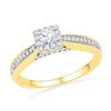 Image 1 : 0.50 CTW Diamond Solitaire Square Bridal Engagement Ring 10KT Yellow Gold - REF-53Y9X