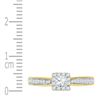 Image 2 : 0.50 CTW Diamond Solitaire Square Bridal Engagement Ring 10KT Yellow Gold - REF-53Y9X
