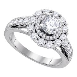 1.75 CTW Diamond Solitaire Bridal Engagement Ring 14KT White Gold - REF-364M4H