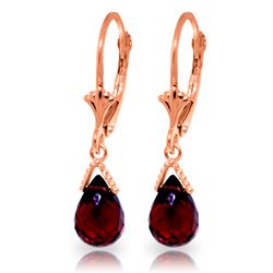 Genuine 4.5 ctw Garnet Earrings Jewelry 14KT Rose Gold - REF-22R7P