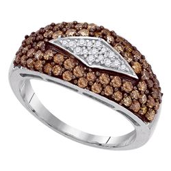 1 CTW Brown Color Diamond Ring 10KT White Gold - REF-44H9M