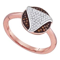 0.18 CTW Red Color Diamond Fashion Ring 10KT Rose Gold - REF-24F2N