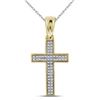 0.15 CTW Mens Diamond Small Cross Charm Pendant 10KT Yellow Gold - REF-25F4N