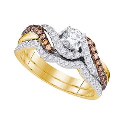 0.89 CTW Diamond Bridal Wedding Engagement Ring 14KT Yellow Gold - REF-119H9M