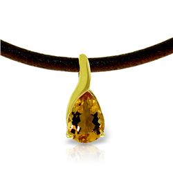 Genuine 4.7 ctw Citrine Necklace Jewelry 14KT Yellow Gold - REF-32W3Y