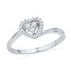 0.16 CTW Diamond Simple Heart Cluster Ring 10KT White Gold - REF-16M4H