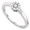 0.20 CTW Diamond Cluster Bridal Engagement Ring 14KT White Gold - REF-26K9W