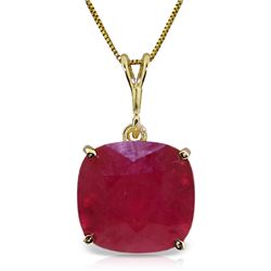 Genuine 6.75 ctw Ruby Necklace Jewelry 14KT Yellow Gold - REF-64T4A