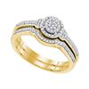 0.25 CTW Diamond Cluster Bridal Engagement Ring 10KT Yellow Gold - REF-32X9Y
