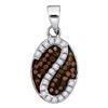 0.25 CTW Cognac-brown Color Diamond Cluster Pendant 10KT White Gold - REF-14Y9X