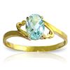 Genuine 0.75 ctw Aquamarine Ring Jewelry 14KT Yellow Gold - REF-22Y5F