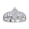 Image 1 : 1.97 CTW Diamond Oval Cluster Bridal Engagement Ring 10KT White Gold - REF-134M9H