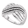 Image 1 : 0.51 CTW Diamond Crossover Strand Ring 14KT White Gold - REF-82Y4X