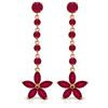 Image 1 : Genuine 4.8 ctw Ruby Earrings Jewelry 14KT Rose Gold - REF-69A6K