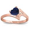 Genuine 1 ctw Sapphire Ring Jewelry 14KT Rose Gold - REF-43V2W