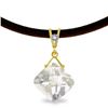 Genuine 8.76 ctw White Topaz & Diamond Necklace Jewelry 14KT Yellow Gold - REF-30N6R