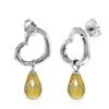 Genuine 4.5 ctw Citrine Earrings Jewelry 14KT White Gold - REF-42A6K
