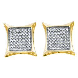 0.66 CTW Diamond Square Kite Cluster Earrings 14KT Yellow Gold - REF-34W4K