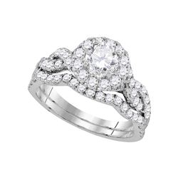 1.75 CTW Diamond Bridal Wedding Engagement Ring 14KT White Gold - REF-292Y5X