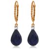 Genuine 17.7 ctw Sapphire & Diamond Earrings Jewelry 14KT Rose Gold - REF-42T6A