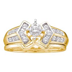 0.25 CTW Diamond Bridal Wedding Engagement Ring 10KT Yellow Gold - REF-41N2F