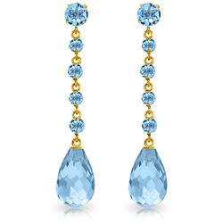 Genuine 23 ctw Blue Topaz Earrings Jewelry 14KT Yellow Gold - REF-50K6V