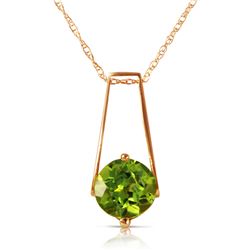 Genuine 1.45 ctw Peridot Necklace Jewelry 14KT Rose Gold - REF-23T8A