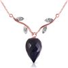 Genuine 12.92 ctw Sapphire & Diamond Necklace Jewelry 14KT Rose Gold - REF-42A2K