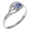 Genuine 0.30 CTW Tanzanite Ring Jewelry 14KT White Gold - REF-32F8Z