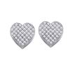 0.10 CTW Diamond Heart Screwback Earrings 10KT White Gold - REF-8X9Y
